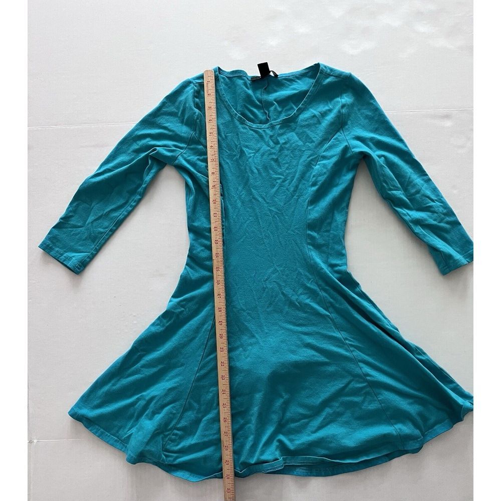 Forever 21 Medium Teal 3/4 Sleeve Skater Dress Excellent Condition